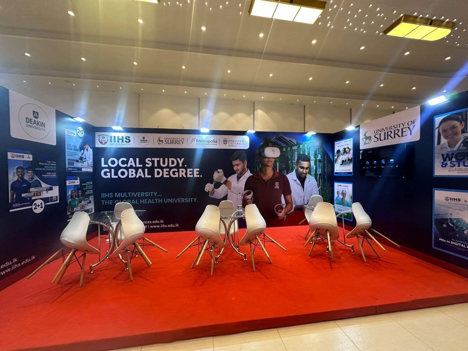 Branded exhibition stall setup at an event in Sri Lanka