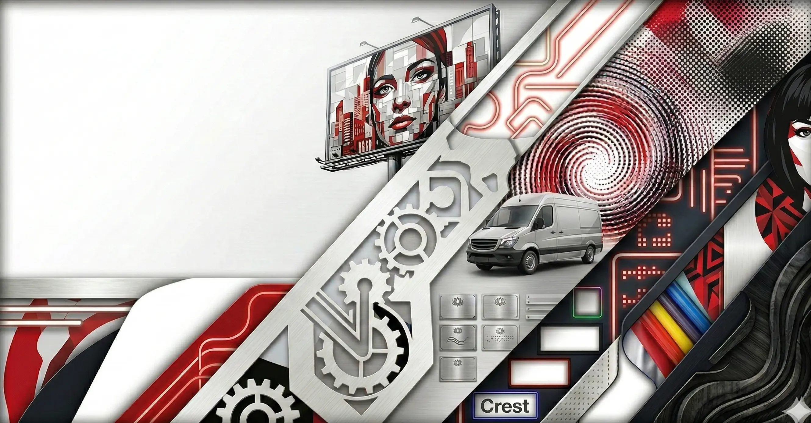 Yasitha Creations production facility with large-format printers and signage