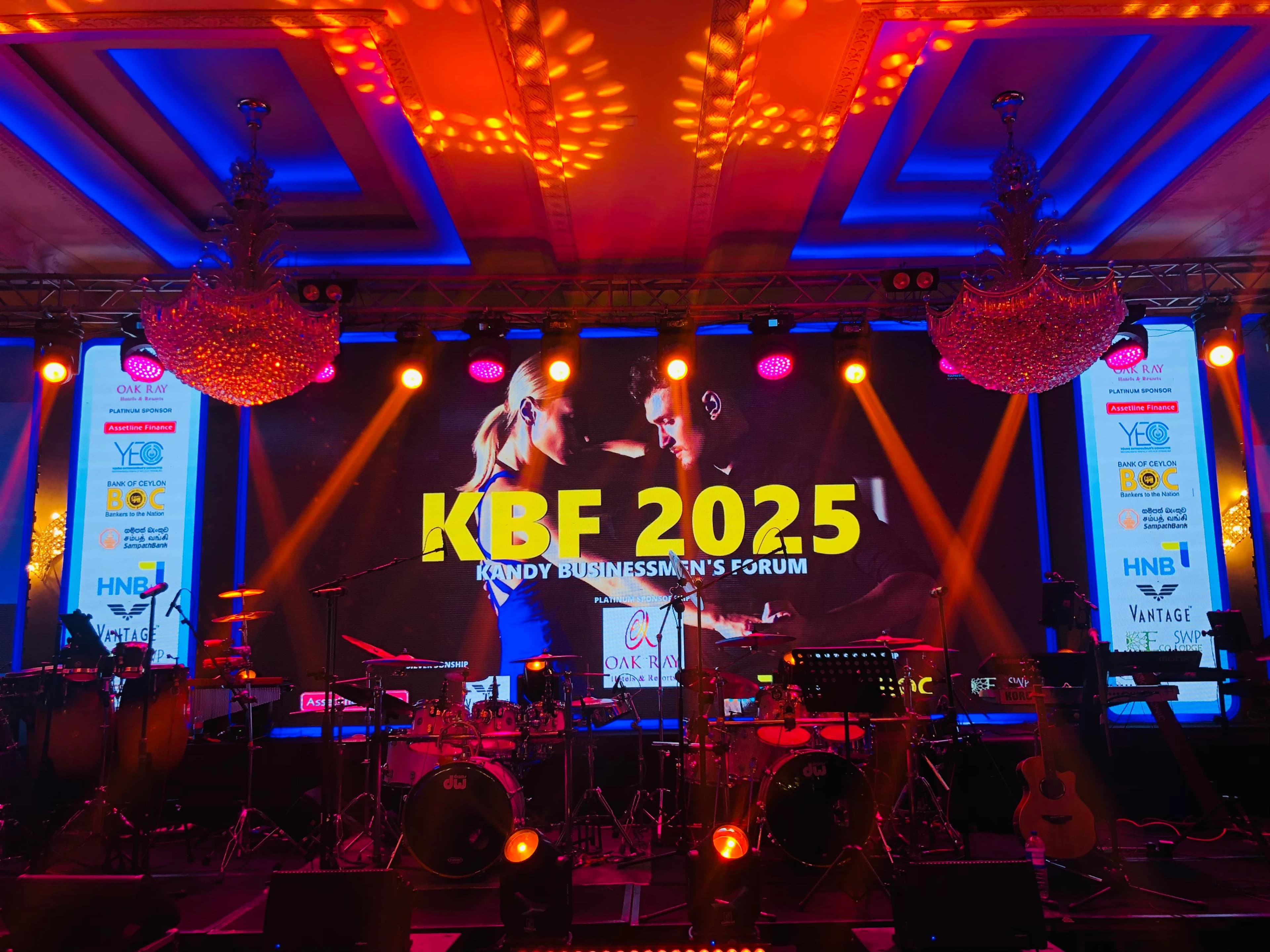 LED wall setup for event