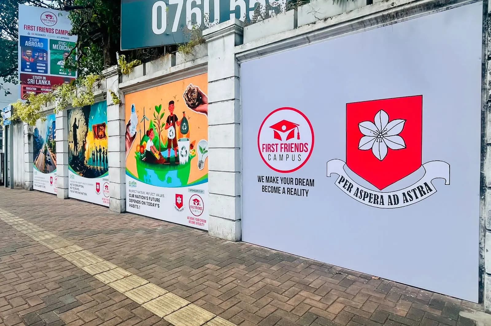 City walkway billboard installation